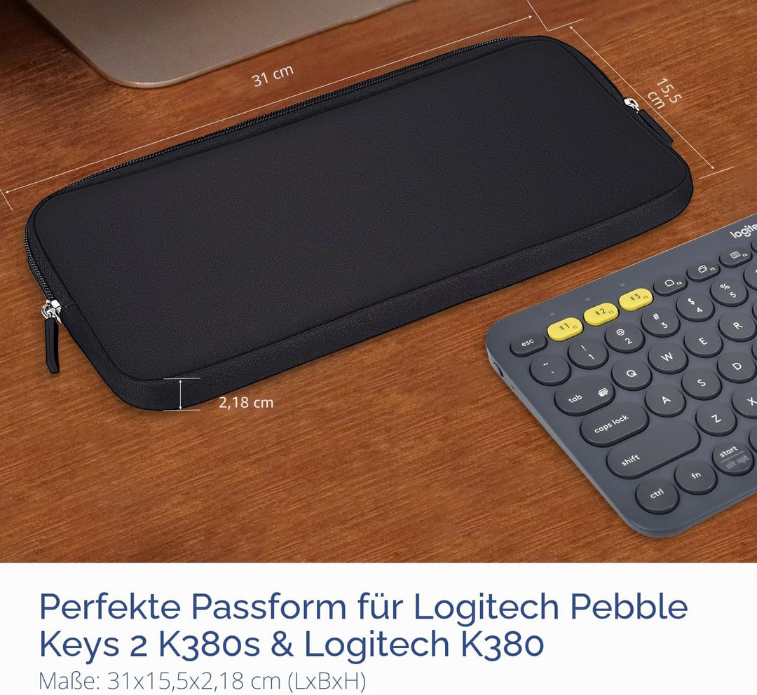 Premium Logitech K380 Tastatur Abdeckung Sleeve Case, gepolsterte stossfeste Neopren Tasche für Logi