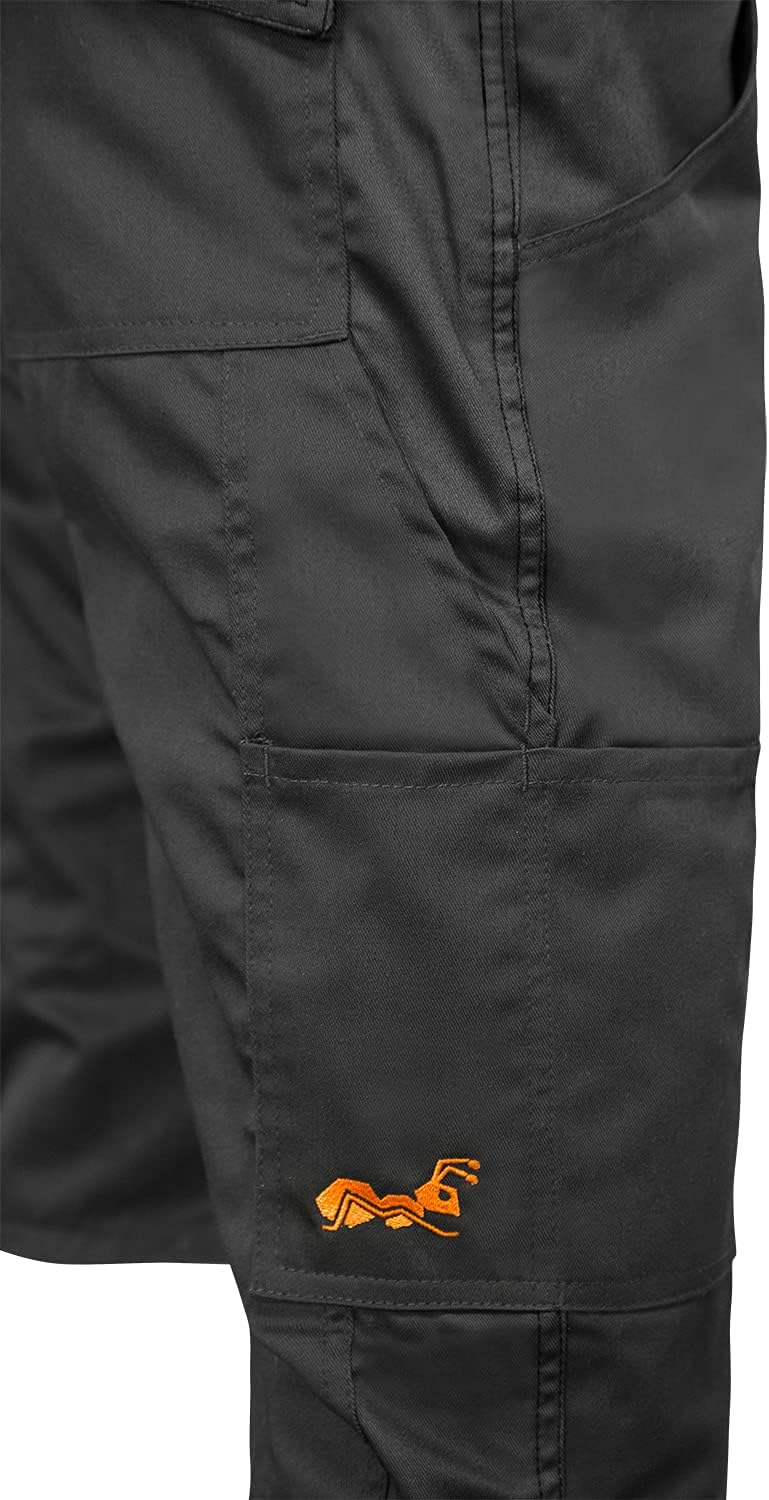 strongAnt Shorts Stretch Berlin Pro Herren Sommer Arbeitshose kurz Cargo Outdoor Grau-Shwarz-Weiss 4