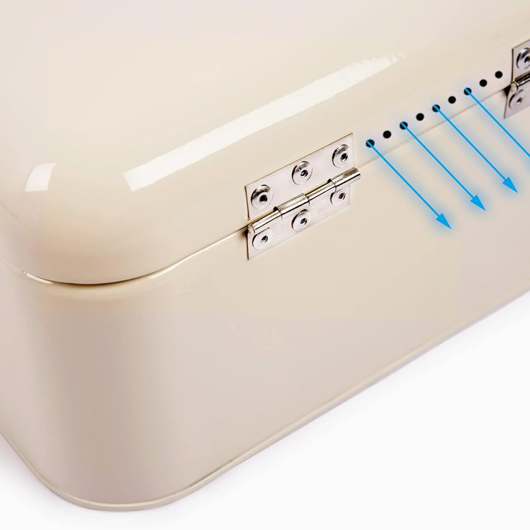 Theo&Cleo Brotkasten mit Deckel, Grosser Knäckebrot Box aus Metall, Brotaufbewahrungsbox Bread box,