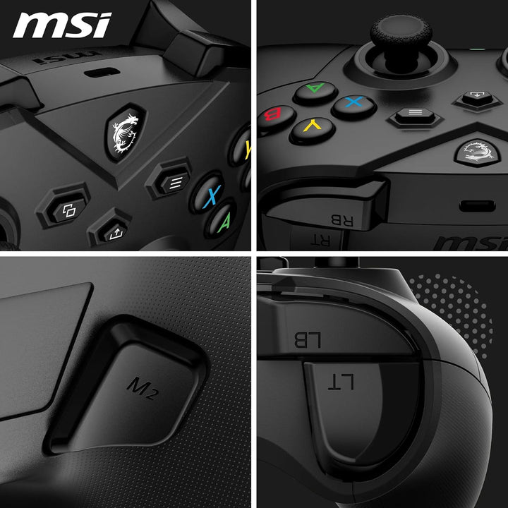 MSI FORCE GC300 WIRELESS PC Gamepad Controller - 2,4 GHz, Bluetooth, USB Typ-C auf A - kabelgebunden