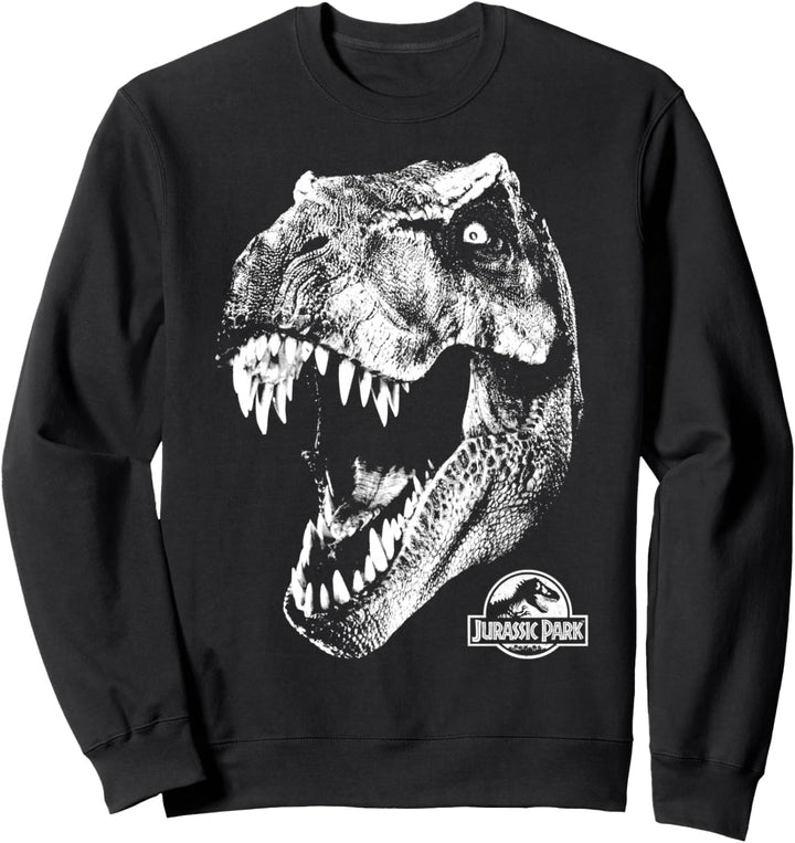 Jurassic Park T-Rex White Head Roaring Sweatshirt