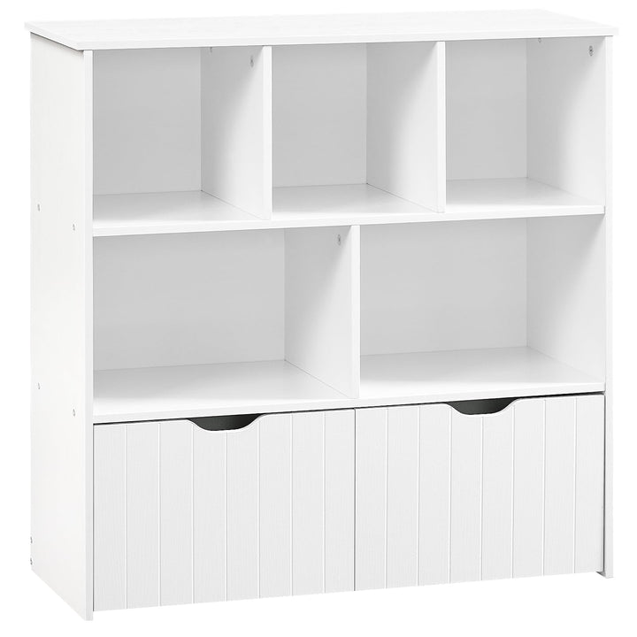 HOOBRO Kinderregal, Spielzeugregl, Bücherregal für Kinder EWT88CW01 | Spielzeugaufbewahrung, 2 separ