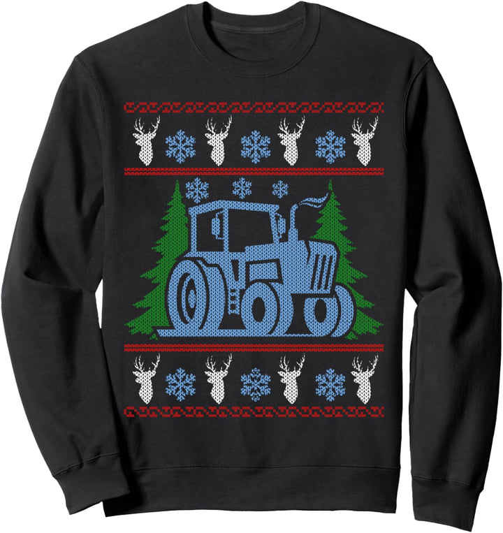 Traktor Ugly Christmas Weihnachtsfeier Motiv Sweatshirt
