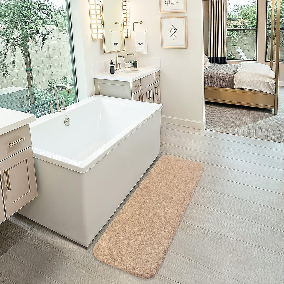 VANZAVANZU Badematte rutschfest Badteppich Extra Lange Verdickt Badezimmerteppich Weich Badeteppich