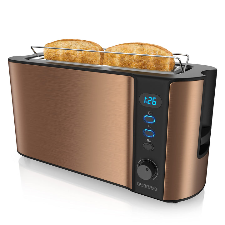 Arendo - Automatik Toaster Langschlitz - Defrost Funktion - Wärmeisolierendes Doppelwandgehäuse - in