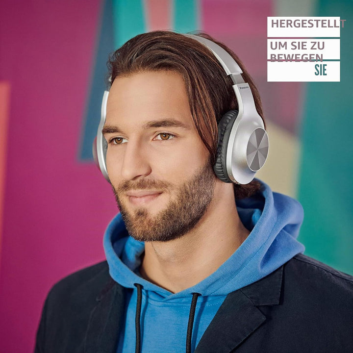 Panasonic RB-HX220BDES Kabellose Over-Ear-Kopfhörer - Ergonomische Passform, Extra Bass, 23 Stunden