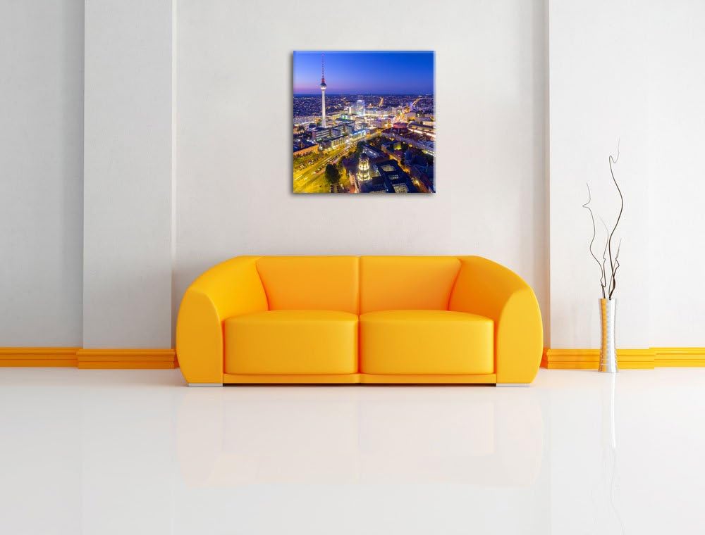 Berlin City Panorama, Format: 70x70 als Leinwandbild, tolle Bilder fertig auf Holzrahmen gespannt, K