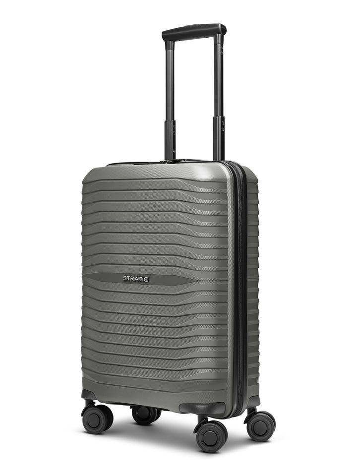 Stratic Shine Handgepäck Koffer | Trolley mit 4 360° drehbaren Rollen, arretierbarer Griff, Kreuzpac