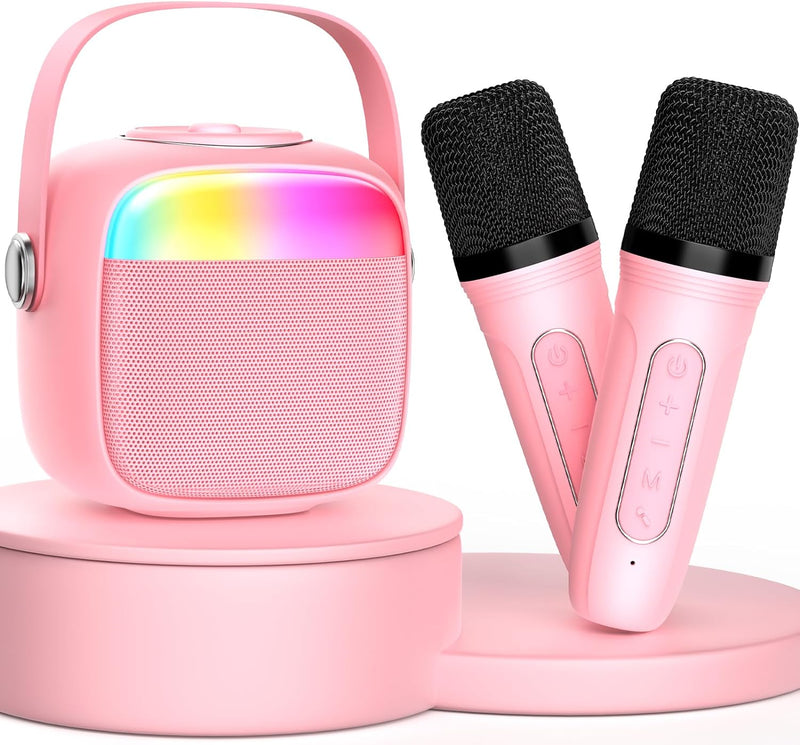 JYX Karaoke Maschine für Kinder & Erwachsene, Mini Karaoke Anlage mit 2 Mikrofonen, Bluetooth Karaok