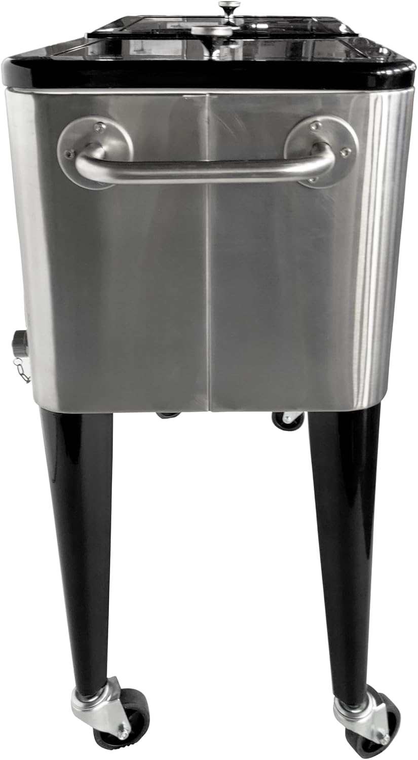 AXI Retro Getränkekühler | Kühlwagen/Kühler mit Rollen - 76 Liter | Fahrbare Kühlbox in diversen Far
