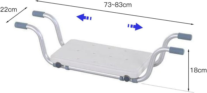 Hängender Bad Sitz, Badewannensitz, verstellbar, Badhocker, Weiss/Silber, Kunststoff, max. 136 kg Be