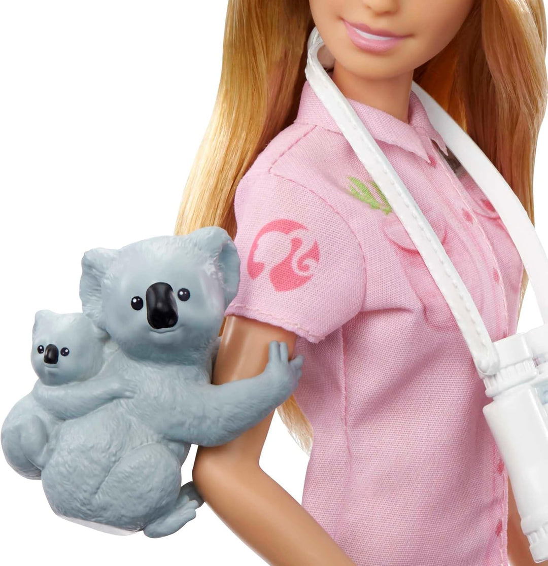 Barbie You Can Be Anything Serie, Zoologe, Puppe mit blonden Haaren, Koala, Fernglas, Stethoskop, Ac