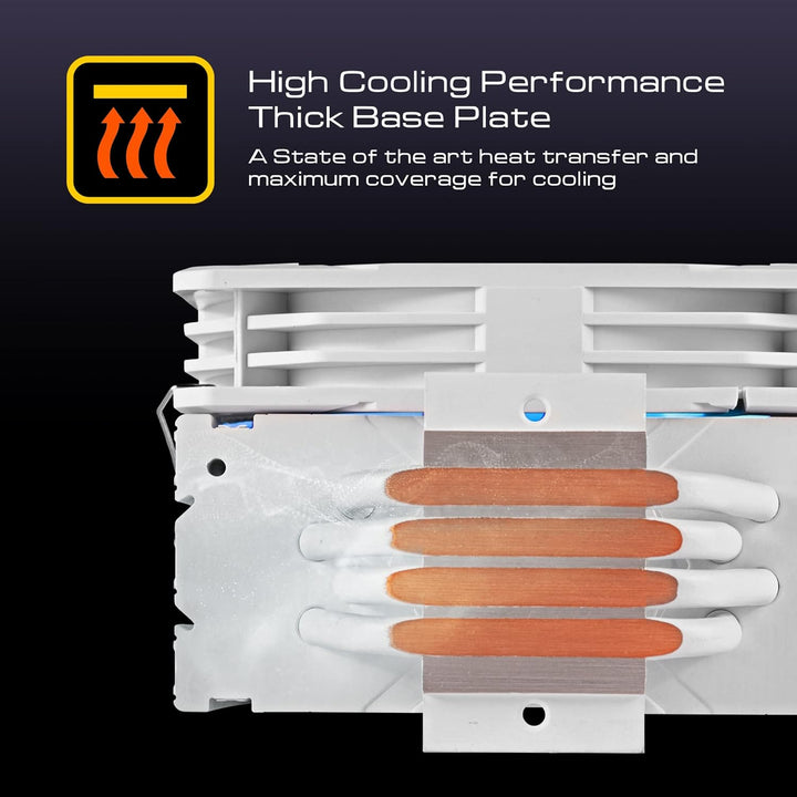 GAMDIAS BOREAS E1-410 WH CPU-Kühler, CPU-Luftkühler, CPU-Lüfter, direkter Berührungskontakt, 4 Kupfe