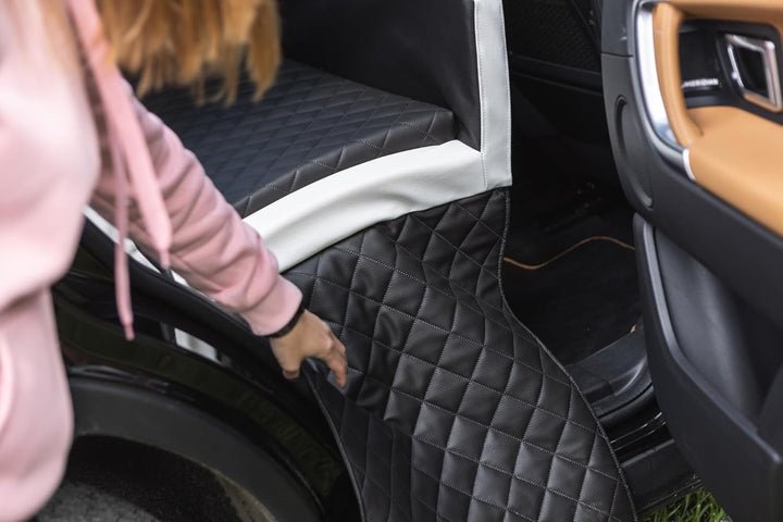 Velinda Autohundebett Hunde-Autositz Hundebett f. Rückbank Hundesitz Modulbett 55x70 cm (Farbe: schw