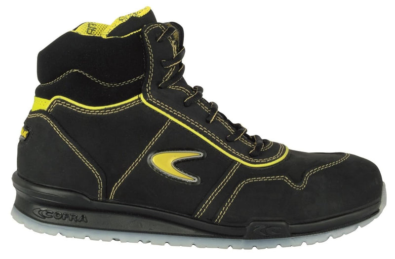 Cofra 78470-002.W43 EAGAN S3 SRC Sicherheitsstiefel, Schwarz/Gelb, Grösse 43, 43