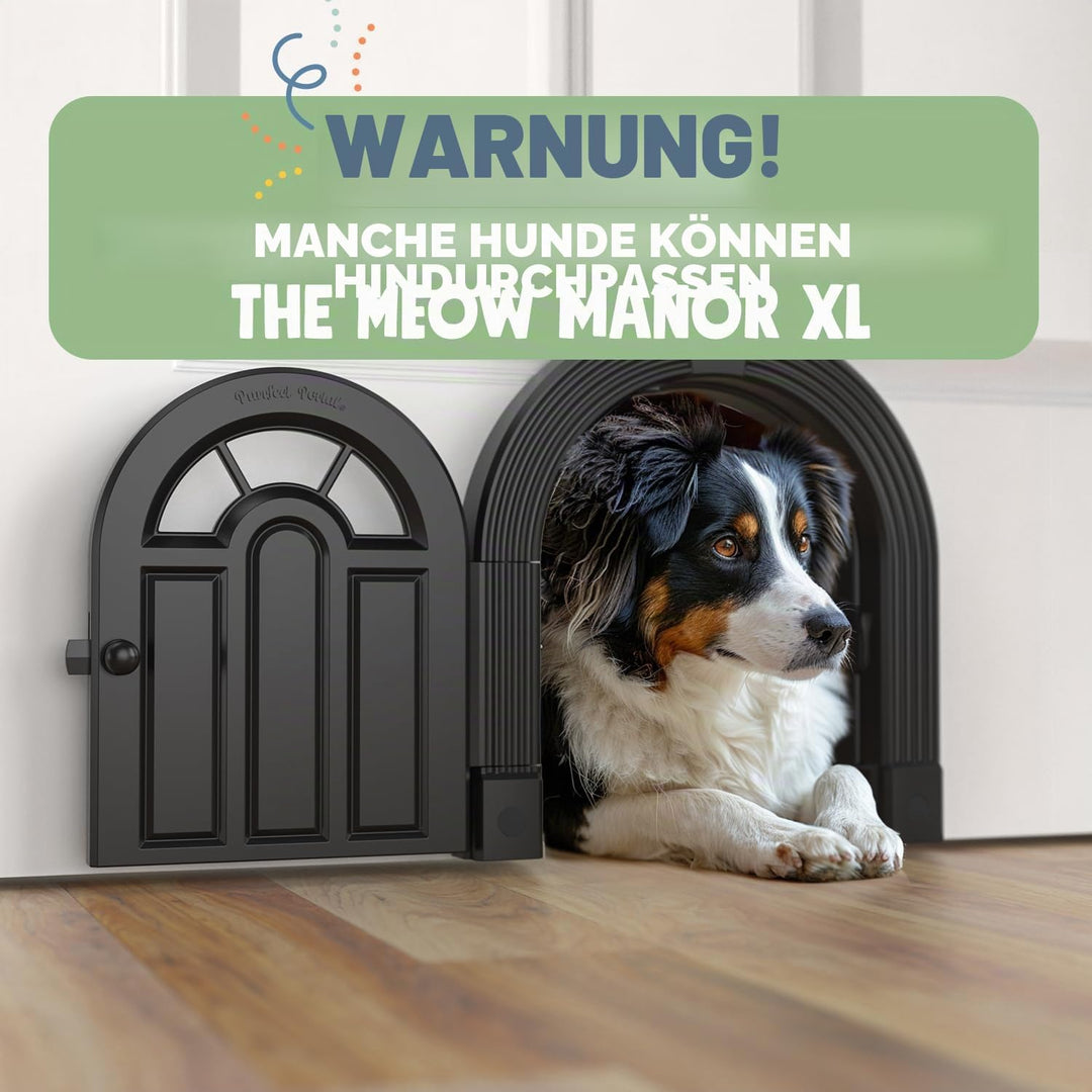 Katzentür Innentür – Meow Manor Extra grosse Haustiertür, 26 x 28 cm, Keine Klappe, Katzentür für Ka