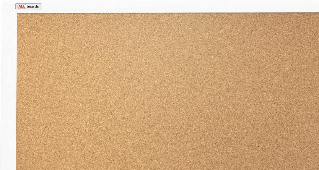ALLboards Pinnwand mit Weissem Holz Rahmen 90x60cm Korktafel Korkwand Pinnwand Kork Farbiger Naturho