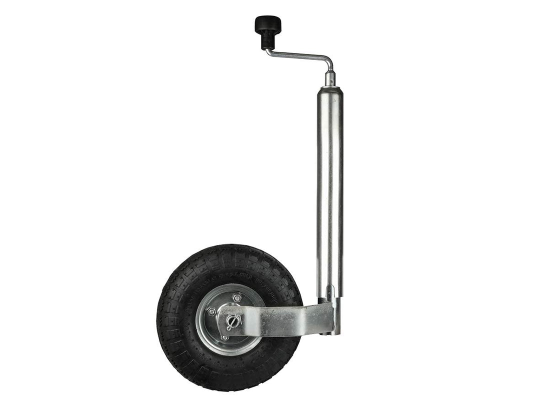LAS 10616 Stützrad mit Kurbel 48mm, Luftreifen 260x85mm mit Stahlblechfelge Stützrad mit Kurbel mit