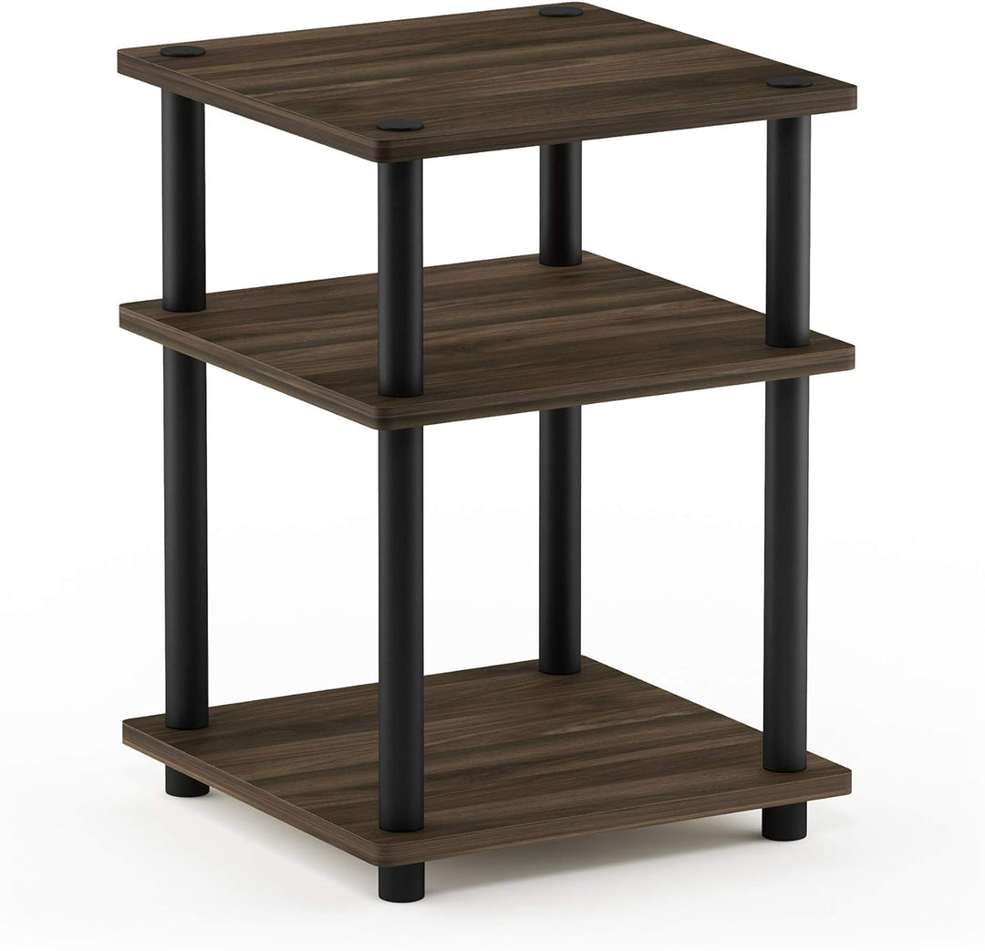 Furinno Mehrzweckregal, Einfache Montage, mit 3 Ebenen, holz, Columbia Walnut/Schwarz, 37.08 x 37.08