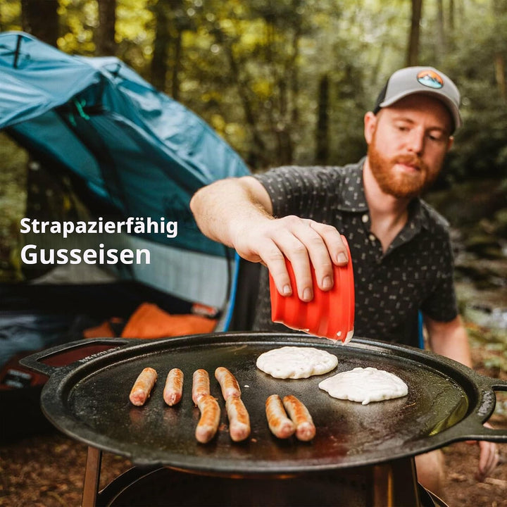 Solo Stove Gusseisen-Plancha mit Aufsatz für Bonfire Feuerschale | Grillplatte mit Edelstahl-Aufsatz