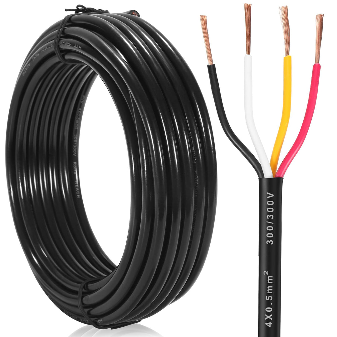 4 Adriges Anhängerkabel KFZ Kabel 5M, Fahrzeugkabel 4 adrig für Anhänger Beleuchtung Rücklichter, 4