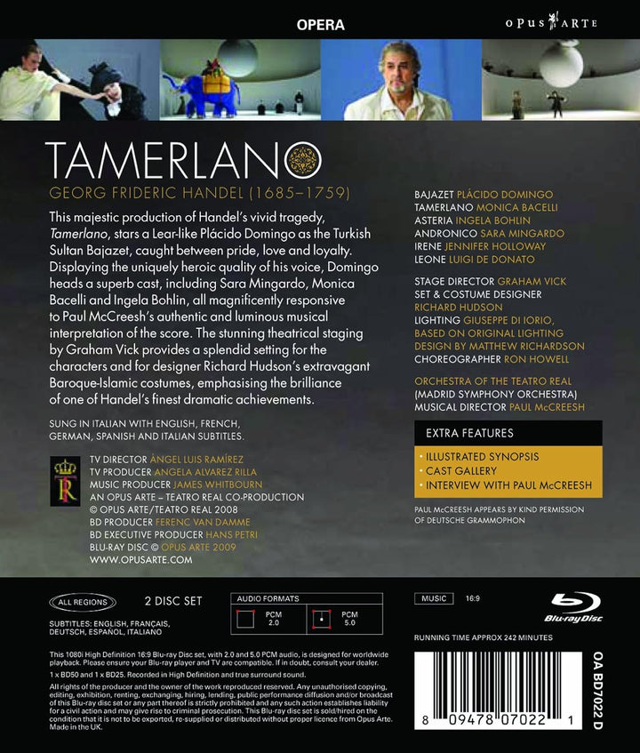 Händel - Tamerlano, Blu-ray