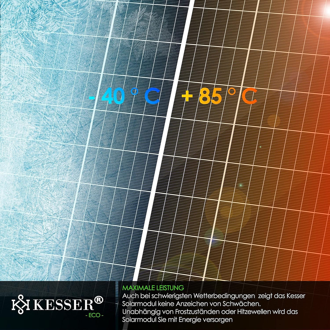 KESSER® Solarpanel 2er Set Monokristallin Solarmodul Solarpanel - 165W 18 V für 12 V Batterien, Phot