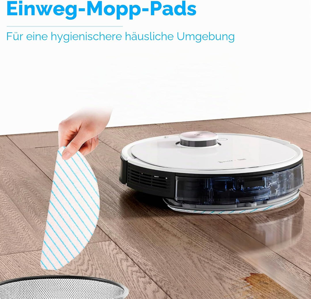 CHAIN PEAK (50 Stück) Einweg-Mikrofaser-Wischpads für ECOVACS DEEBOT OZMO T8/ T8+/ T8 AIVI/ T9/ T9 M