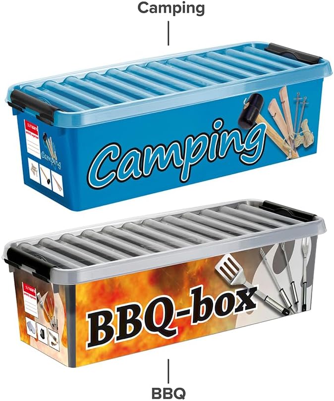 Sunware Q-line Aufbewahrungsbox klein 9,5L - 48,5x19x14,7cm - Kunststoff Aufbewahrungsbox mit Einsat