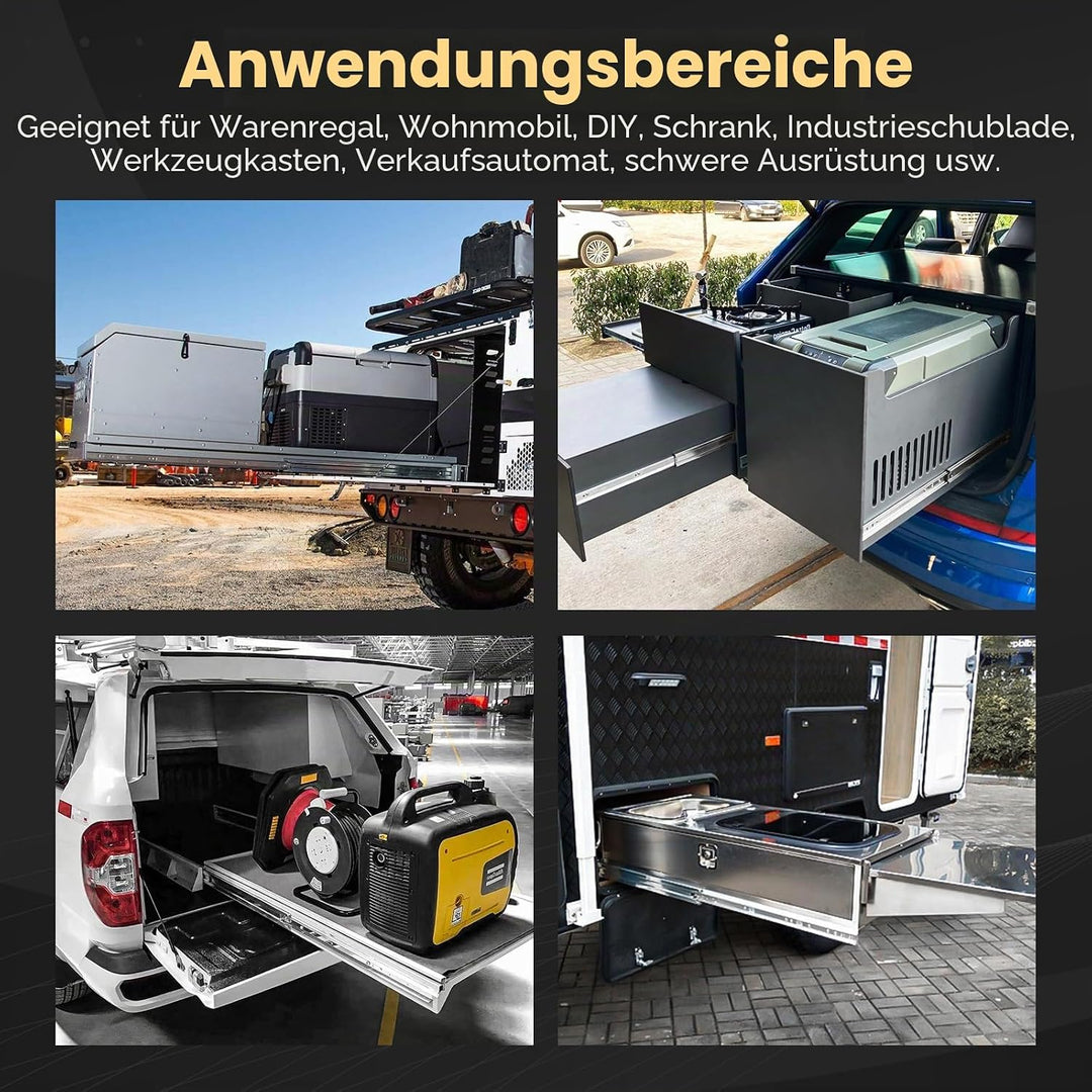 AOLISHENG Schwerlast Schubladenschienen vollauszug 750 mm Schwerlastauszüge mit einer Tragfähigkeit