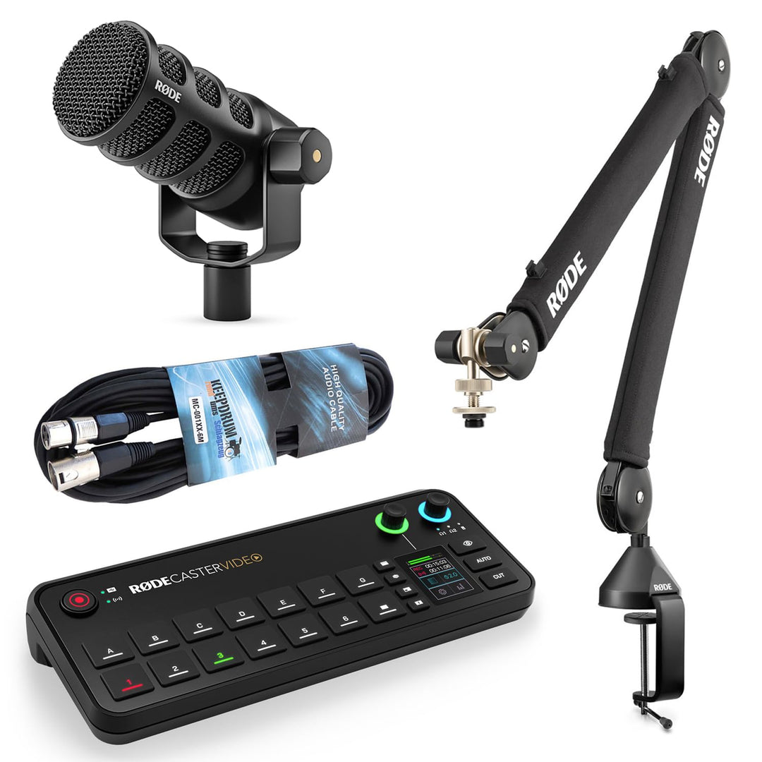 Rode Rodecaster Video Konsole für Audio- und Videoproduktion mit Podmic USB und PSA-1+