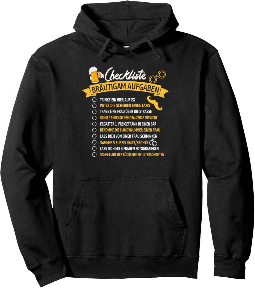 Checkliste Bräutigam Aufgaben heirate Groom Trauzeuge Ring Pullover Hoodie