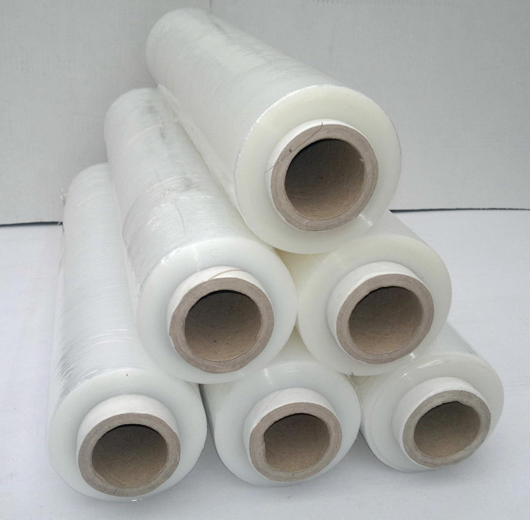 6 Rollen Stretchfolie Wickelfolie transparent 500 mm x 300 m - 23 mµ - 150 m²