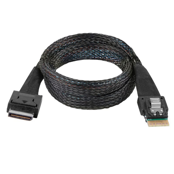 CY Slimline Kabel OcuLink PCIe PCI-Express SFF-8611 4i auf SFF-8654 SSD Datenaktivkabel 50cm Black 8