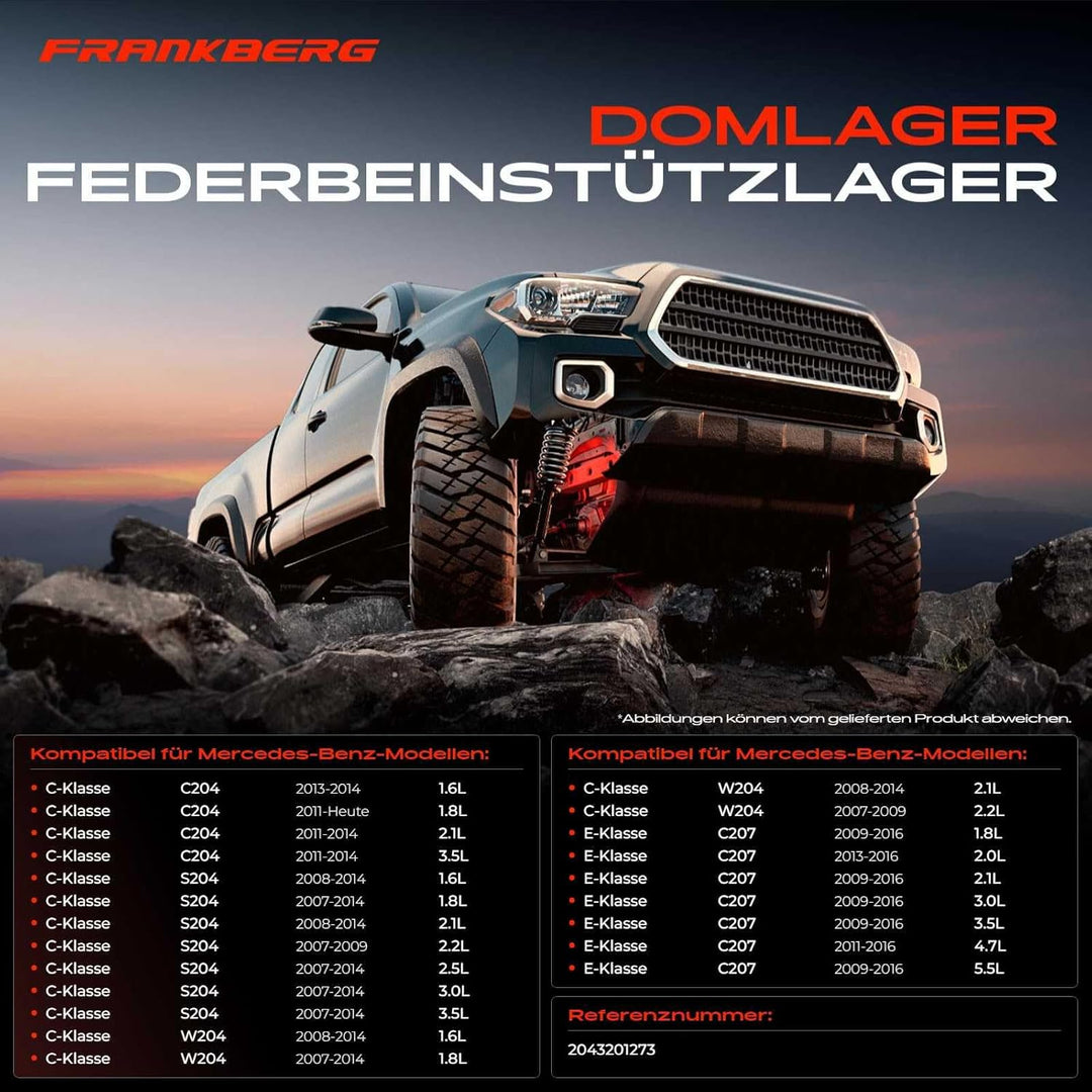 Frankberg Federbeinstützlager Vorne Links Rechts Kompatibel mit C-Klasse W204 2007-2014 C-Klasse Cou