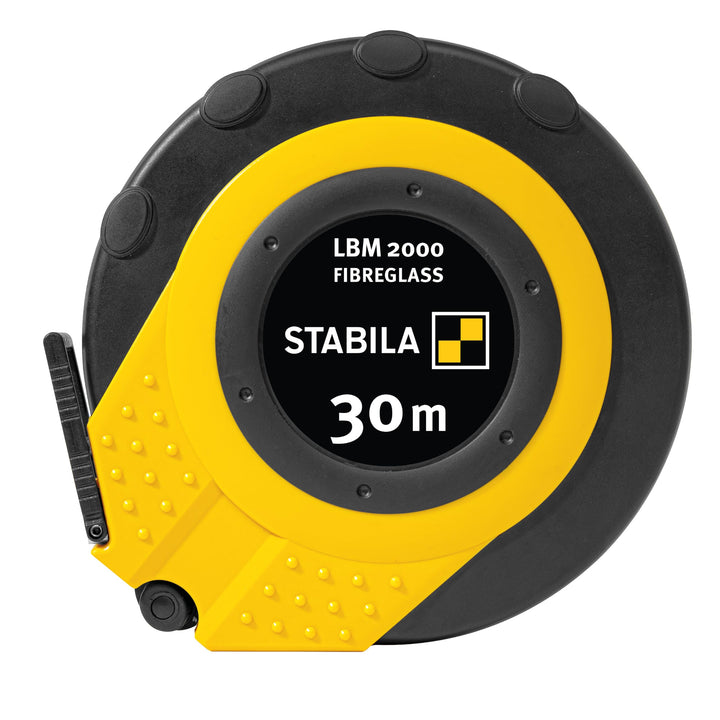 STABILA Kapselbandmass LBM 2000 FIBREGLASS, 30 m, Glasfaser-Messband mit metrischer Skala und Knicks