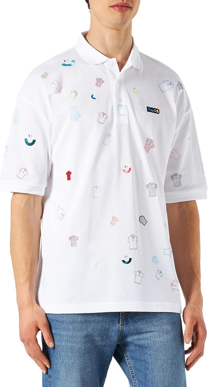 BOSS Herren Paddy Celebration Polohemd XXL White100, XXL White100