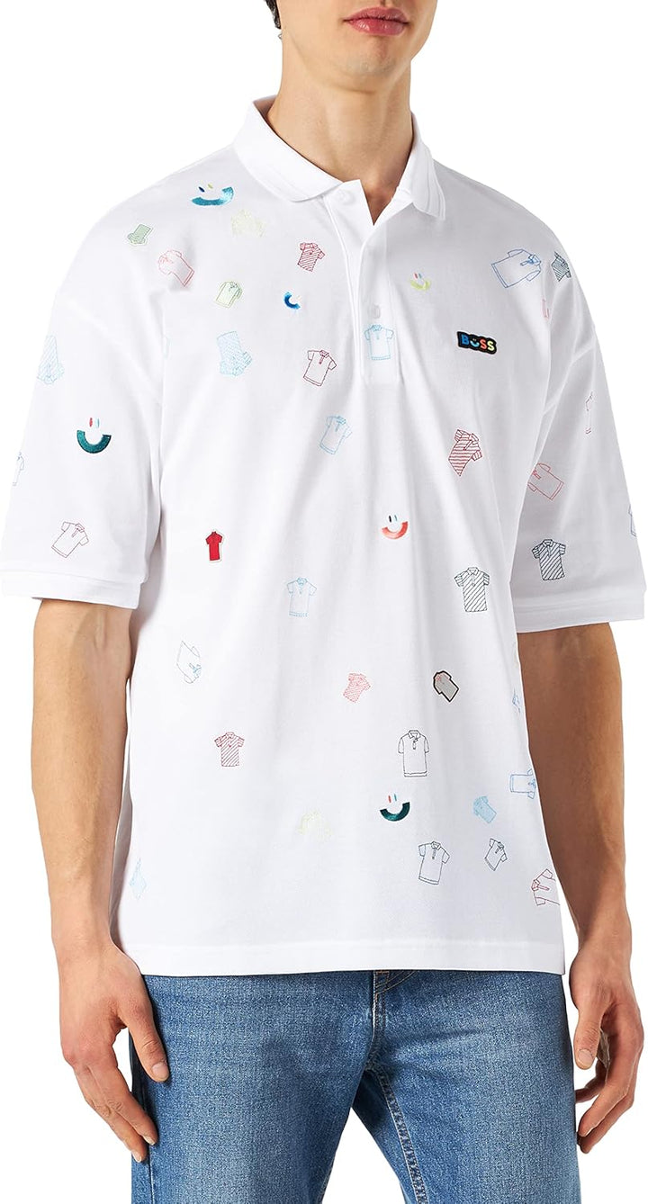 BOSS Herren Paddy Celebration Polohemd XXL White100, XXL White100