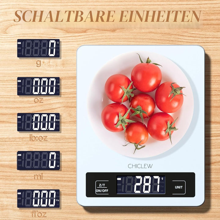 Digitale Küchenwaage Digitalwaage, 5KG Electronische Waage Küchen Digital bis zu 1-g-genau, Haushalt