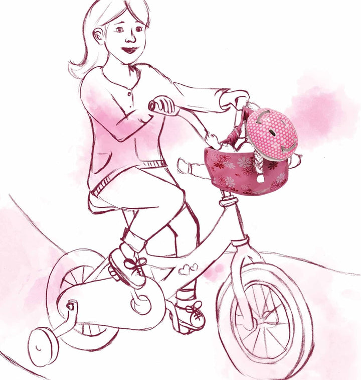 Götz 3402331 Fahrradhelm White Dots - Reithelm mit weissen Punkten für Puppen - passt für Stehpuppen