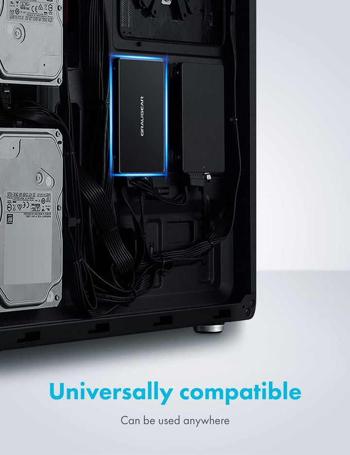 GRAUGEAR Aluminium M.2-SATA SSD Konverter, für B-Key M.2 NGFF zu 2,5” SATA, 2,5“ Bauform, 7 mm Einba