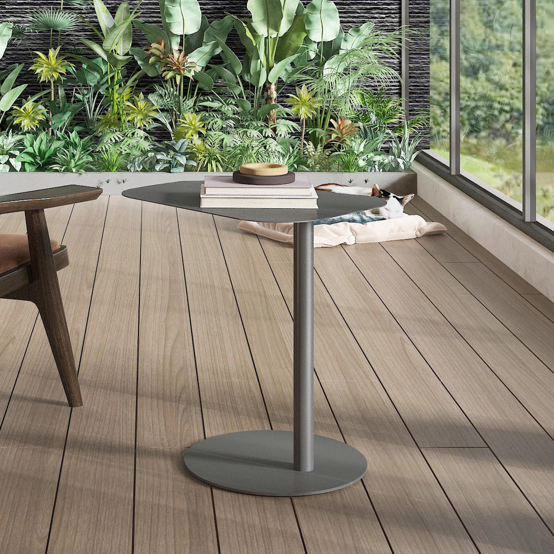 [en.casa] Beistelltisch Nastätten Gartentisch Couchtisch mit Metallgestell Sofatisch modernes Design