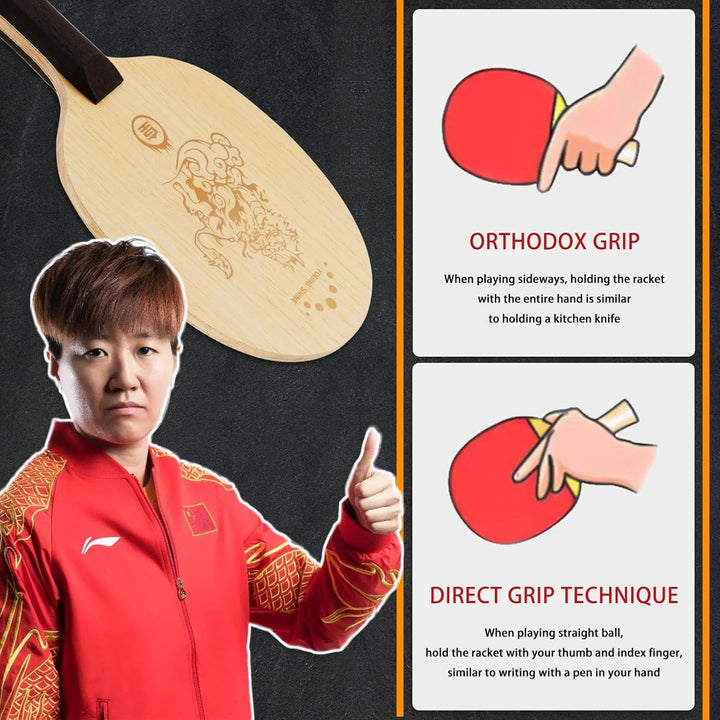 YAN-Huang Profi-Ping-Pong-Paddel, externer Arylat-Carbon-Tischtennisschläger, für fortgeschrittene u