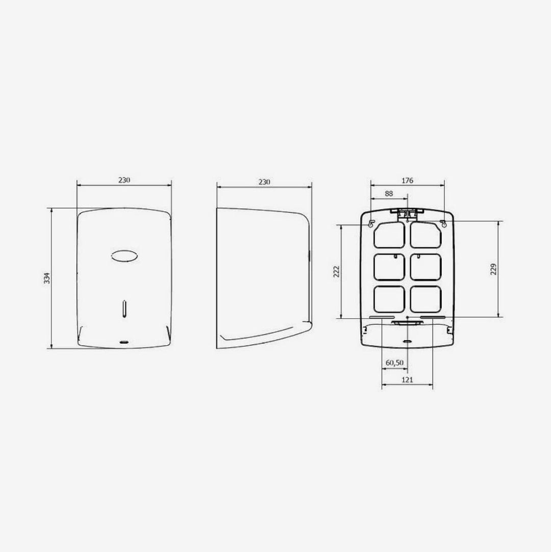Jofel AG47300 Dochtpapierspender (Box), silberfarben