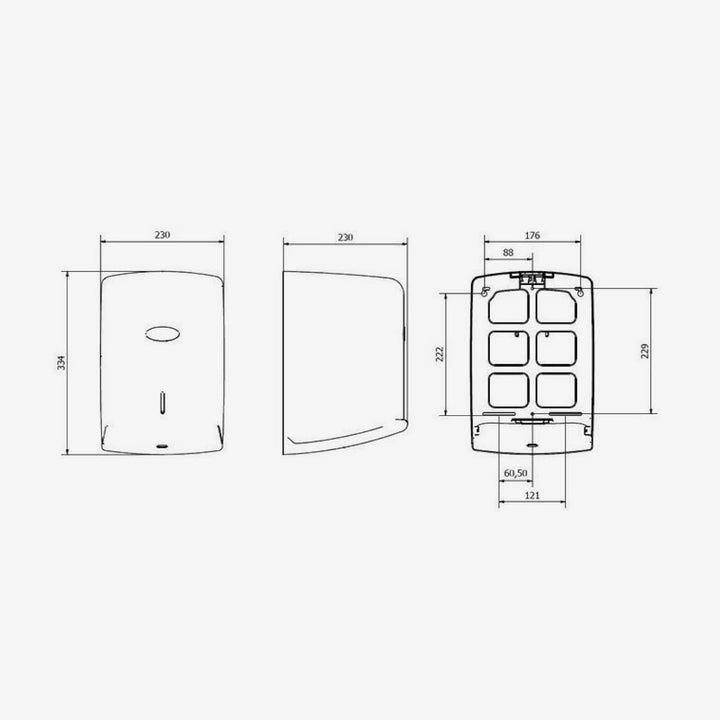 Jofel AG47300 Dochtpapierspender (Box), silberfarben