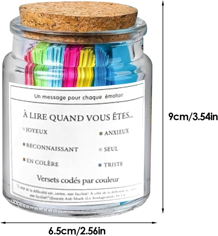 Glas der Verse des Koran, Hoffnungs- und Gebetsglas mit bunten Versen, Gebetsflasche mit spirituelle