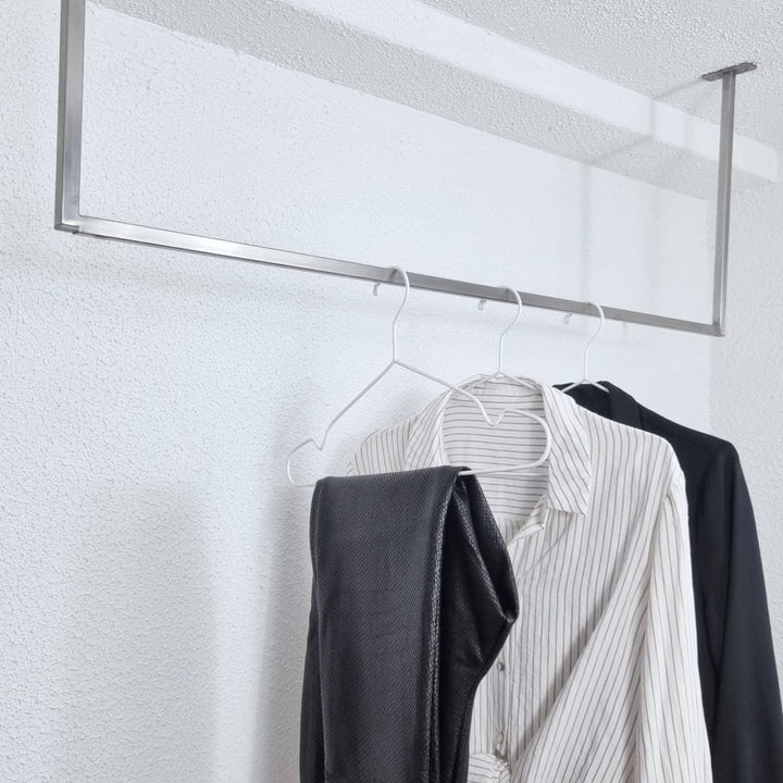 Kleiderstange U-Form zur Deckenmontage – Edelstahlstange für offenen Kleiderschrank & Garderobe | Mo
