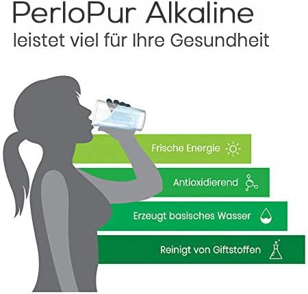 PearlCo 2L Glas Wasserfilter Krug mit 3 alkalischen Filterkartuschen - basisches Wasser durch 5 Stuf