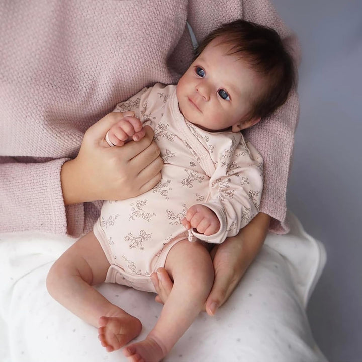 Zero pam Reborn Baby Mädchen- 48 cm Reborn Puppen Lebensecht Blaue Augen Babypuppe Wie Echtes Siliko