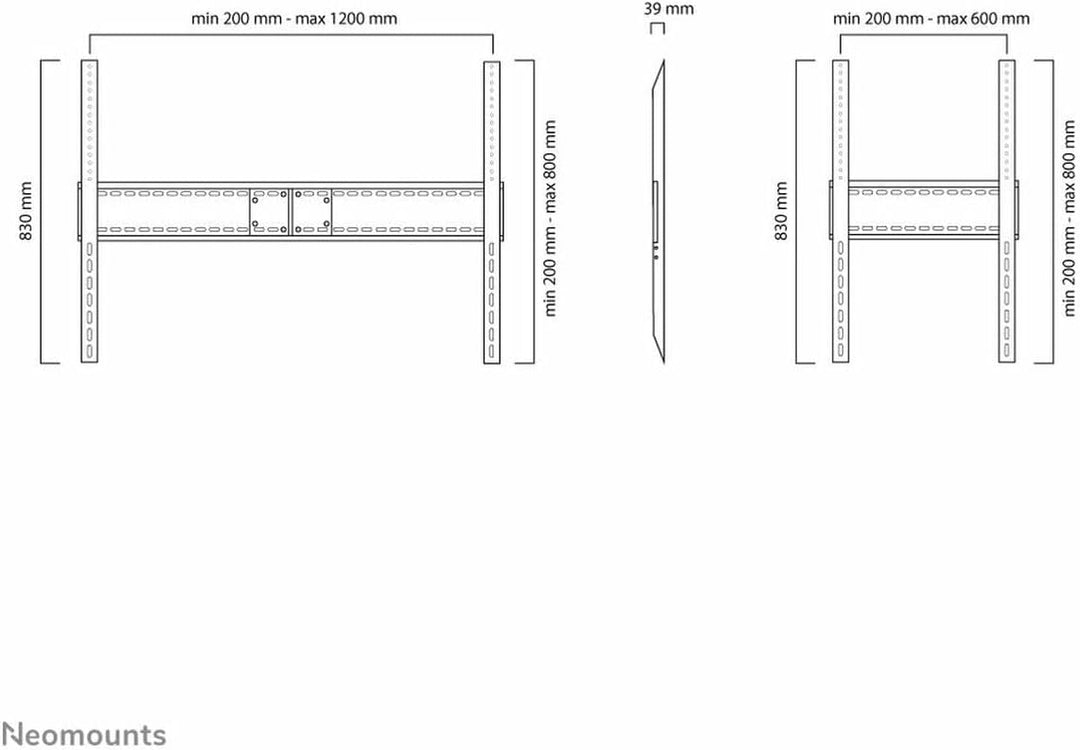 Neomounts by Newstar TV Monitor Wandhalter LFD-W1500 60"-100" 150KG One size Fest (bis zu 150 kg), O